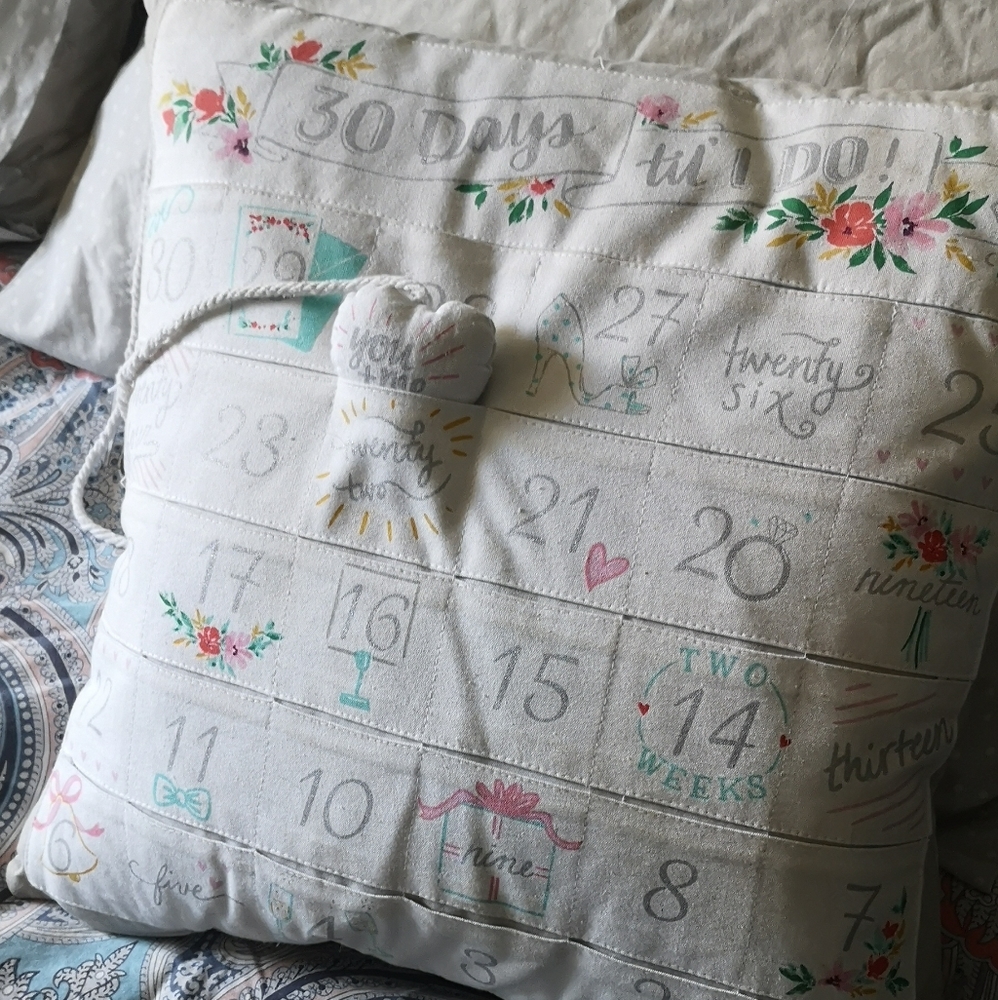 Wedding day advent pillow